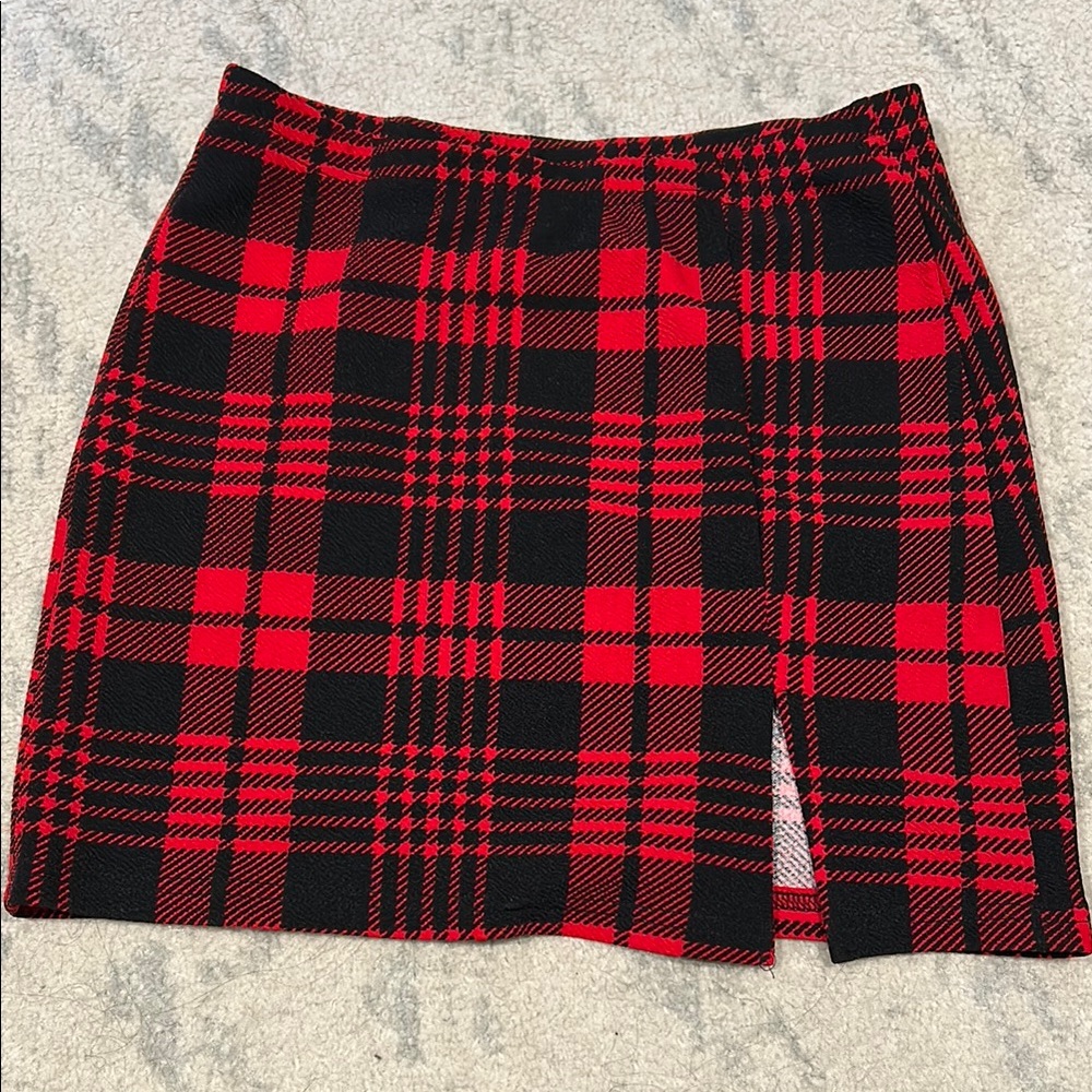 Plaid Red and Black Skirt